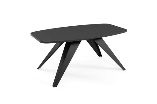 Feldmann-Wohnen Ovaler Couchtisch aus Holz, Schwarz, 120x48x60 cm - Eleganter ovaler Couchtisch mit stabilen Metallfüßen und melaminbeschichteter Tischplatte. Ideal für jedes Wohnzimmer und vielseitig kombinierbar. Wählen Sie aus verschiedenen Farben für eine individuelle Note.