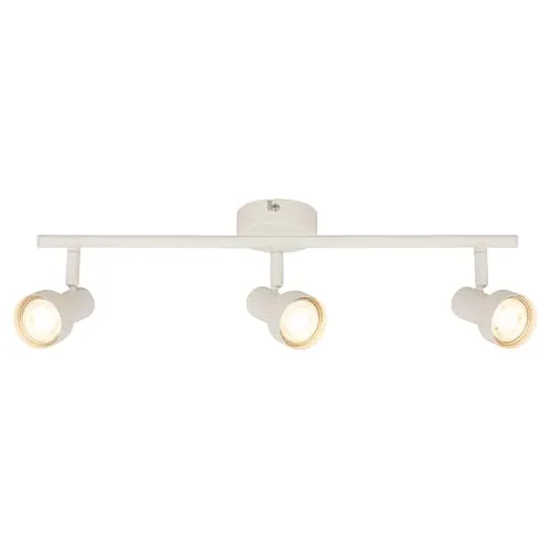 BRILONER Deckenlampe schwenkbar GU10, 3-flammig, 47,5 cm in Altweiß - Vielseitige Deckenleuchte mit schwenkbaren Spotköpfen für gezielte Lichtlenkung. Ideal für Küche, Wohnzimmer oder Flur. Flexibel in der Lichtgestaltung dank drei GU10-Fassungen bis 9W.