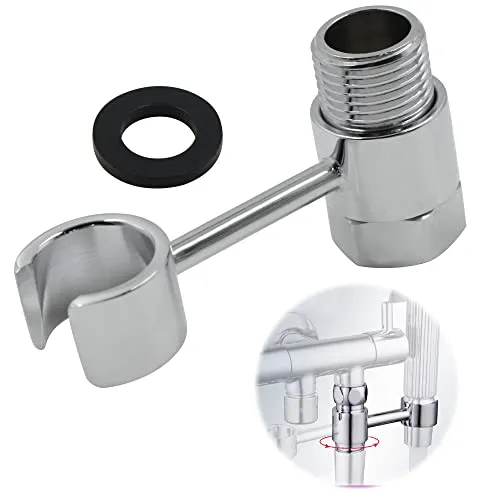 Brausehalter Duschkopfhalterung Abnehmbare Handbrause Halterung - 20mm Universal Anschluss Universell Ohne Bohren 360° Verstellbarer Duschkopf BäDer DuschköPfe Badezimmer Messing Verchromt