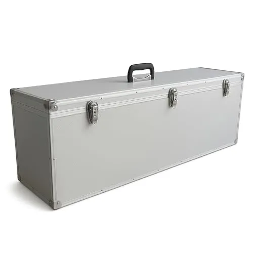 ECI Koffer (LBH) 110x25x35cm Silber Musikkoffer EDV-Koffer Messgeräte-Transportkoffer Deckel abnehmbar leer