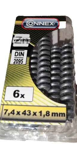 Druckfedern Federn 6 stück  Federn Stahlfedern 7,4x43x1,8 mm verzinkt