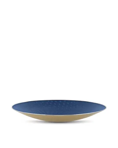 Alessi SC01/49 Schale - Servierschalen aus epoxidharzlackiertem Edelstahl in Elfenbein, stilvolles Design mit zwei übereinander liegenden Metallnetzen, Durchmesser 49 cm, ideal für besondere Anlässe.