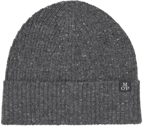 Marc O'Polo Herren Mütze aus Woll-Mix in Mittelgrau Melange - Stylische Herren Mütze in Melange-Optik mit Rippstrick für besten Tragekomfort. Der dezente Label-Patch am Umschlag setzt einen eleganten Akzent und hält an kühlen Tagen angenehm warm.