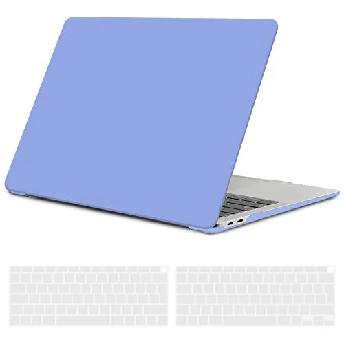 TECOOL Hülle Kompatibel mit MacBook Air M1 (A2337) / MacBook Air 13 Zoll Retina 2020 2019 2018 (A2179 A1932), Ultradünne Schutzhülle Hartschale Case mit Tastaturschutz (EU Layout), Gelassenheitsblau