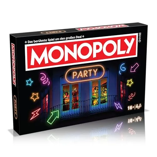 MONOPOLY Party – das berühmte Spiel um den großen Deal - Gesellschaftsspiel für 2 oder mehr Spieler, fördert strategisches Denken und macht jedes Spiel zu einem spannenden Erlebnis.