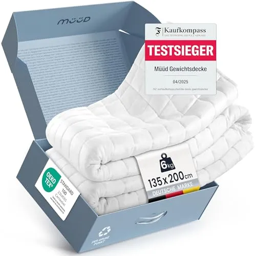 müüd Gewichtsdecke 135x200 cm 6kg – Luxuriöse Therapiedecke aus 100% Baumwolle
