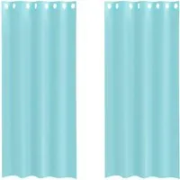 vidaXL Voile Vorhänge mit Ösen 2 Stk Türkis 4102145