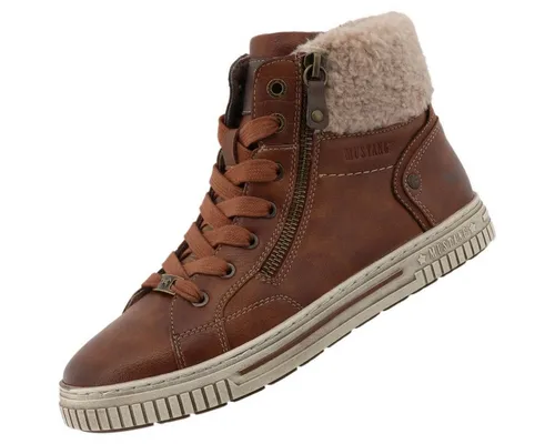 Mustang Shoes Janique Winterboots High Top Sneaker - Sneaker mit Warmfutter in Größe 36 EU, ideal für kalte Tage, sportlicher Stil und praktische Reißverschluss-Schnürung.