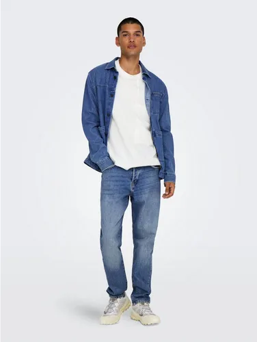 Only&Sons Herren Jeans ONSYoke, Tapered-Schnitt, blau, 29-30 - Herren-Jeanshosen im lässigen Tapered-Schnitt, ideal für legere Freizeitlooks und aus hochwertiger Baumwolle gefertigt.