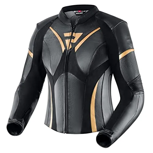 REBELHORN Rebel Lady Motorradjacke für Damen | Rindsleder | Protektoren für Sicherheit - Hochwertige Motorradjacke aus Rindsleder mit anpassbaren Protektoren für Ellbogen, Schulter und Rücken. Ideal für sicheres Fahren mit Belüftungssystem für optimalen Komfort.