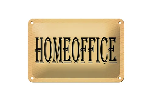 Femer GmbH Metallschild Hinweis 18x12cm Homeoffice, (1 St), gewölbte Oberfläche, abgerundete Ecken, umgeschlagene Kanten
