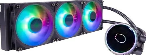 Cooler Master MasterLiquid PL360 Flux AIO Wasserkühler - Hochleistungs-Wasserkühlung mit 3x 120mm ARGB-Lüftern für optimale Kühlung und anpassbare Lichteffekte, ideal für Gaming-PCs und leistungsstarke Systeme.