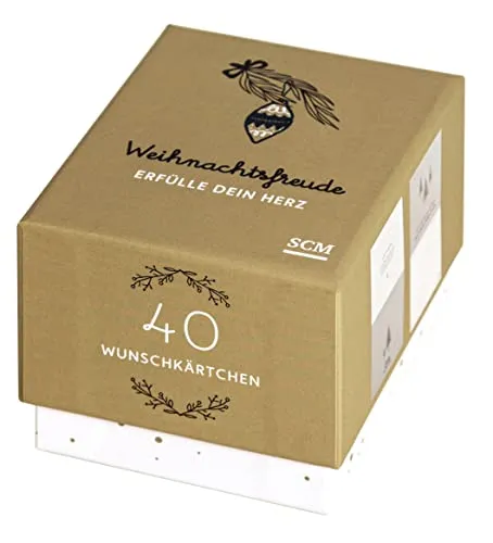 Weihnachtsfreude erfülle dein Herz: 40 Wunschkärtchen, White