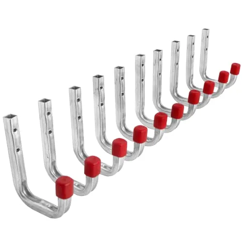 Gedotec 10 x Wandhaken | Montagehaken Maße A x L 80 x 120 mm | Befestigungshaken zum Schrauben | Tragkraft: 45 kg | verzinkter Stahl Metallhaken in L-Form