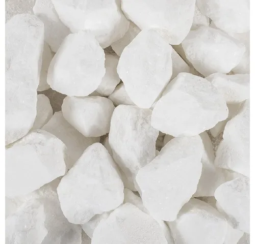 Eurosand Stein NATURSTEINE gebrochen MARMOR, Kristallstruktur 20-40 mm, 1 kg. WEISS