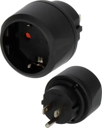 Brennenstuhl Travel Adapter earthed to USA - Steckdosen & Zubehör - Ideal für Reisende, ermöglicht den Anschluss von EU-Geräten an US-Steckdosen mit einer maximalen Belastung von 15 A.