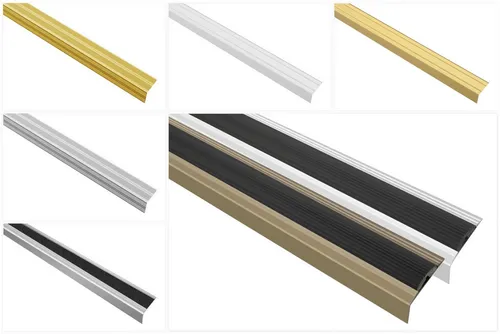 Effector Winkelprofil A40SK (Treppenkantenschutz aus eloxiertem Aluminium (1,8 Meter Silber) Selbstklebend Kantenschutzwinkel Profile Eckleisten)