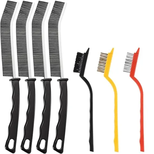 Stück Fugenbürste Hartborsten Fugenbürste Spaltreinigungsbürste Mini Drahtbürsten Eckenreinigungsbürste Lang Griff Reinigungsbürste für die Reinigung von Rost, Fliesenböden, Badezimmer,Küche 7