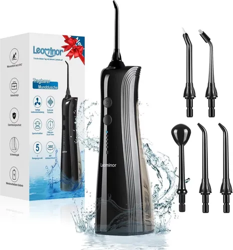 Munddusche Kabellos - 5 Modi Elektrischer Zahnreiniger - Munddusche für gründliche Zahnreinigung, kabellos mit 5 Reinigungsmodi und IPX7 wasserdicht. Ideal für Zuhause und unterwegs, inklusive praktischer Aufbewahrungstasche.