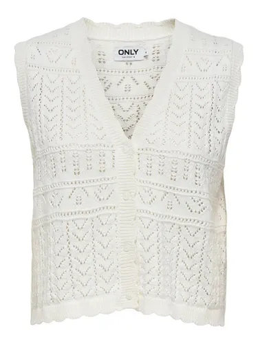 ONLY Strickjacke ONLIRINA V-NECK BUTTON VEST KNT NOOS Baumwollmischung
