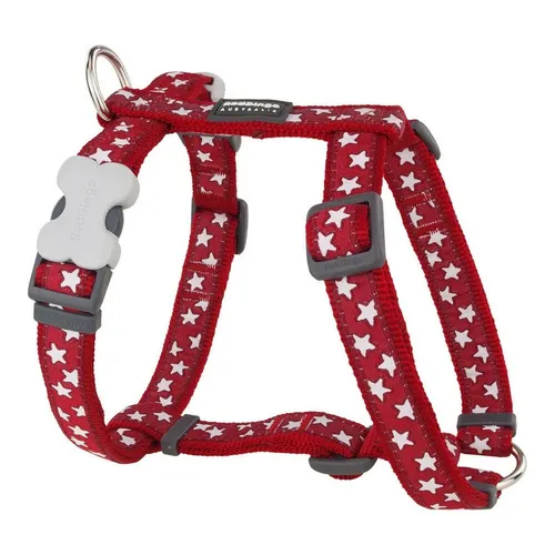 Hundegeschirr Red Dingo Style Rot Stern Weiß 46-76 cm von Red Dingo
