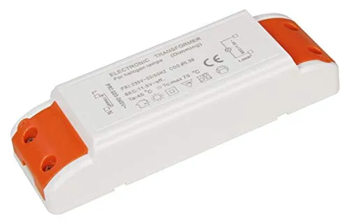 McShine Halogen-Trafo elektronisch | 230V auf 12V | dimmbar | 10–120W | Mindestlast 10W | Lüsterklemmen-Anschluss | kompakt 140x45x29mm