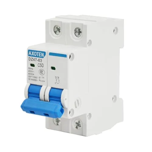 CHENGPI Leistungsschalter,AC Leitungsschutzschalter,2P 50A 400V Stromschutzschalter,AC Sicherungsautomat,Luftschalter Leistungsschalter Schutz vor Kurzschluss bei Überstrom