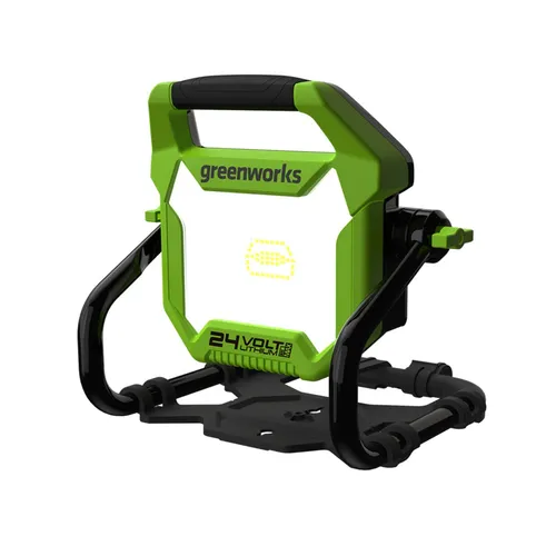 Greenworks G24WL Akku Arbeitsleuchte - Strahler für Arbeitsbeleuchtung mit 2000 Lumen, AC/DC-Hybrid und 2 Helligkeitsstufen für maximale Flexibilität, ideal für Werkstätten und Baustellen.