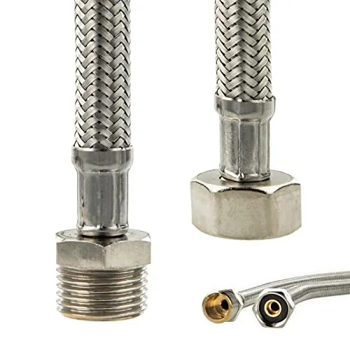 Panzerschlauch DN 19-3/4 ÜWM x 3/4 AG x 300 mm, DVGW W270, KTW-A