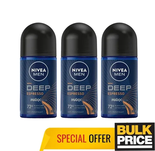 Nivea Men Deep Espresso Black Carbon Roll-On Deodorant 50ml Top...