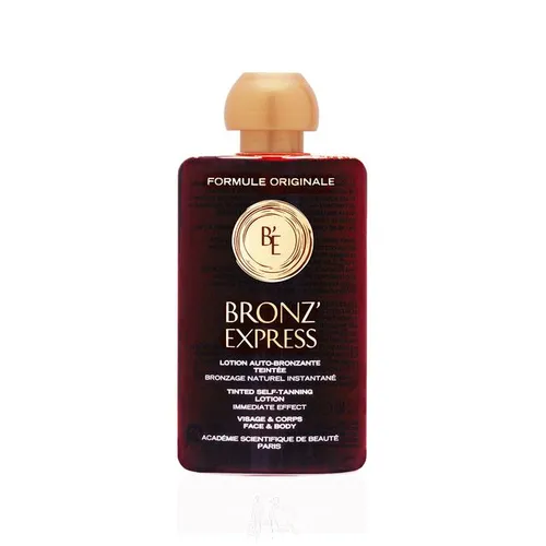 Académie Bronz'Express Lotion Auto-Bronzante Teintée 100 ml - Selbstbräuner für Gesicht und Körper, sorgt für einen natürlichen, gleichmäßigen Teint ohne Sonnenexposition.