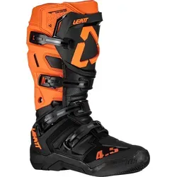 Leatt 4.5 Motocross Stiefel - Schwarz-Orange, Größe 45-46 für Männer - Motorradstiefel mit hervorragendem Komfort und erstklassiger Passform, ideal für breite Füße. Das SlideLock-System sorgt für eine sichere Abdichtung und einfachen Verschluss.