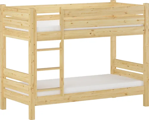 Etagenbett extra stabil 80x190 Stockbett Nische 80 teilbar mit wählbarem Zubehör V-60.16-08-190T80Rollrost und Matratze inkl.