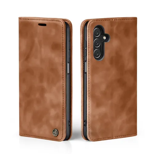 Hülle für Samsung Galaxy A15 5G Handytasche Klapphülle Handyhülle Hellbraun