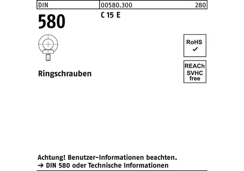 Reyher Ringschraube DIN 580 M 30 C 15 E von REYHER