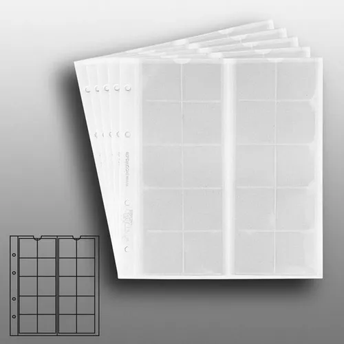 numismatische Prophila Münzhüllen, je 20 Fächer bis 34 mm Ø, z.B. für 2-Euro-, 5