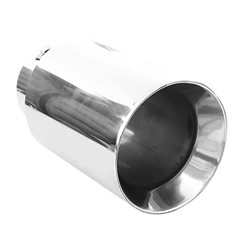 Auspuffblende Rund Endrohr Edelstahl Auto Endrohrblenden Auspuffendrohr Auspuffrohr Tuning Universell Schalldampf Blende Sport Rund Chrom Auspuffspitzen 71 mm