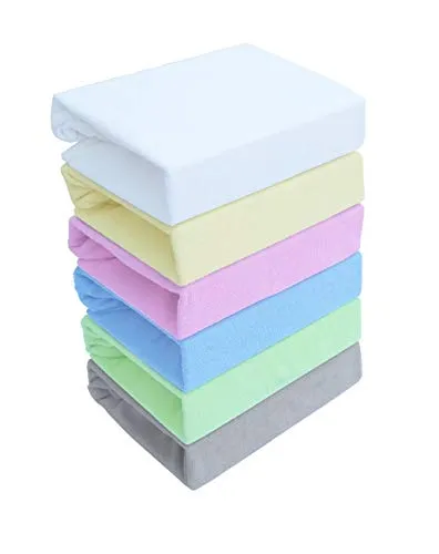 Spannbettlaken Kinderbett FROTTE 60x120 70x140 80x160 Top Qualität Hohe Gewicht 180g/m2 (70x140, Weiß)