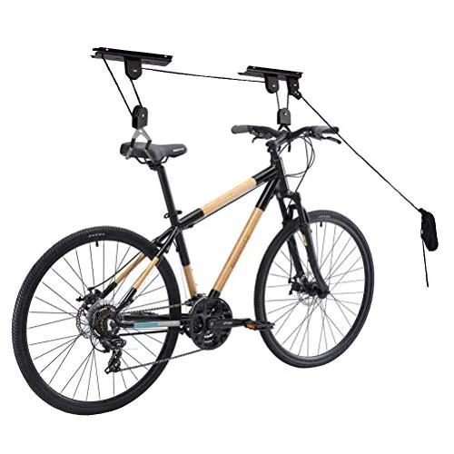 HOME COMPOSER Fahrradaufhängung Decken bis 45kg, Fahrradhalterung Deckenlift mit Notfallbremsmechanik für Fahrrädern und Ebike