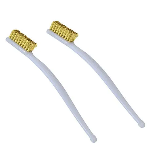 Messingbürste Stahlbürste Drahtbürste 3D Drucker Reinigung Set Kleine Drahtbürste Nylon Messing Edelstahl Drahtbürste Verwendet für Reiniger Schmutz Schweißen Schlacken Rost (2 Stück,weiß)