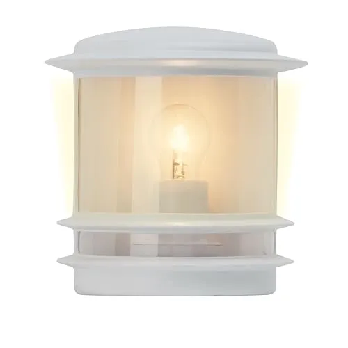 Hollywood Außenwandleuchte - Spritzwassergeschützt in Weiß - Lampen für den Außenbereich, ideal zur Beleuchtung von Hauseingängen und Terrassentüren. Spritzwassergeschützt (IP44) und für LED-Leuchtmittel geeignet, inklusive Installationsmaterial.