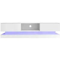 ModernLuxe TV Lowboard Hochglanz mit 2 Schubladen und LED-Beleuchtung
