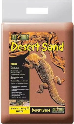 Exo Terra Desert Sand, Substrat für Wüstenterrarien, Terrariensubstrat, natürlicher Wüstensand, Rot, 4,5kg, 1 Stück