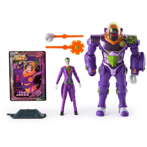 DC Comics, Metal Force The Joker Actionfigur, 15,2 cm mit 10,2 cm Minifigur, ein