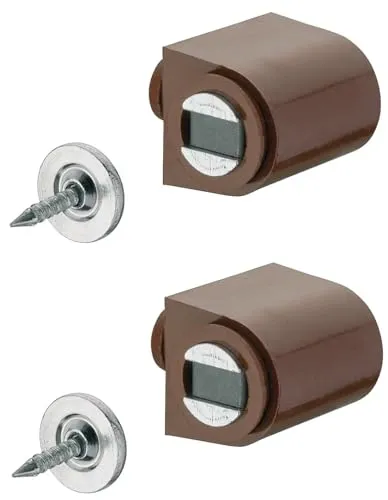 cyclingcolors 2x Magnetverschluss braun möbel Magnetschnapper Tür Türmagnet Möbelmagnet Magnetverschluss Schrank Möbel Schranktür Türschließer Türverschluss rund