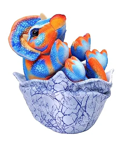 Wild Republic Dinosaur IV Baby Egg Triceratops, Dinosaurier, Mädchen und Jungs Geschenk, Schmusetier für Babys, Nachhaltiges Kuscheltier mit Einer Füllung aus recycelten Wasserflaschen, 20 cm