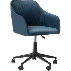 Schreibtischstuhl VENICE Samtstoff Marineblau