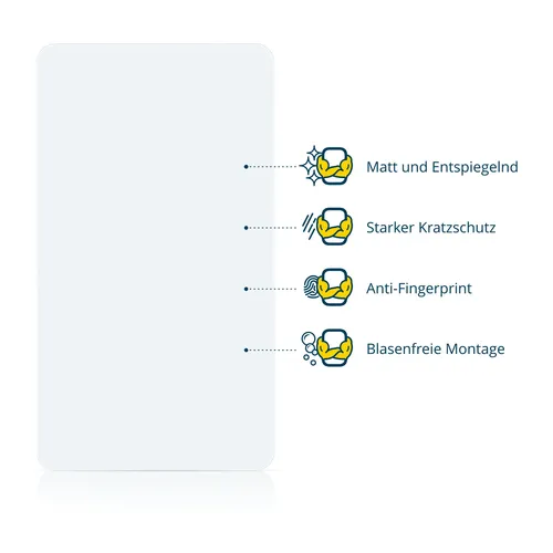 2x Schutzfolie Matt für Audi A3 2.0 TFSI 2015 Displayschutz Antireflektierend