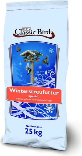 Classic Bird Winterstreufutter Spezial 25kg - Premium Vogelfutter - Körnerfutter für Wildvögel, angereichert mit wichtigen Vitaminen und Fetten für optimale Winterfütterung. Hergestellt aus besten deutschen Rohstoffen, ohne Füllstoffe.