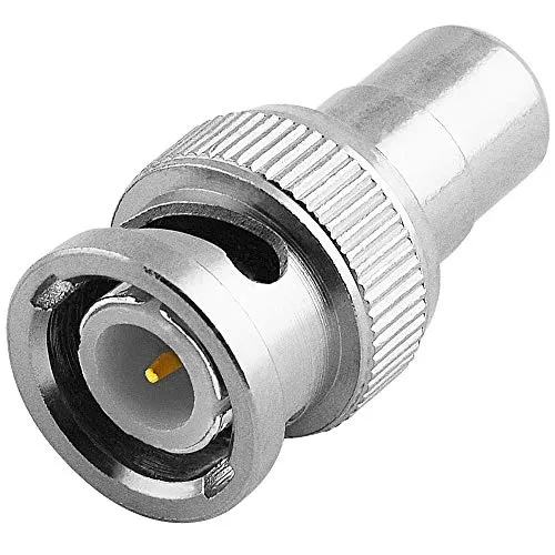 BestPlug Coaxial BNC Adapter Verbindungsstück, BNC Stecker männlich auf Cinch Buchse Kupplung weiblich, Metallausführung